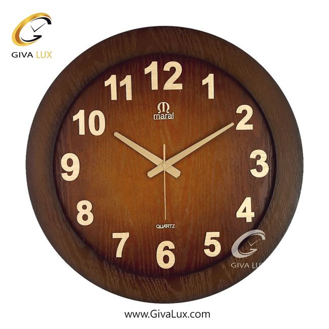 ساعت دیواری اورجینال مارال چوب قهوه ای| کد رفرنس 18