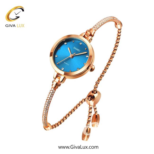 ساعت مچی اورجینال زنانه اسکمی (Skmei) رزگلد | رزگلد| آبی| کد رفرنس 1805