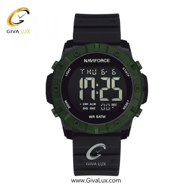 ساعت مچی اورجینال یونیسکس ناوی فورس|Naviforce|نوی فورس|نیوی فورس سبز-مشکی | مشکی| مشکی| کد رفرنس NF7110 B/GN/B