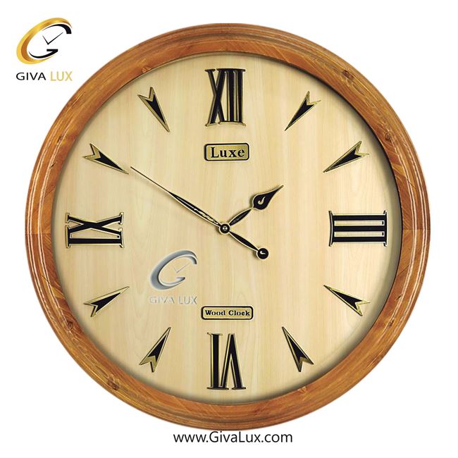 ساعت دیواری چوب لوکس عرض قاب 65 سانتیمتر  | گردویی | کد رفرنس 6512
