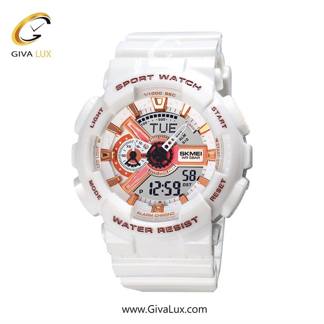 ساعت مچی مردانه اسکمی (Skmei) دو زمانه سفید | سفید| سفید| کد رفرنس 1834WT