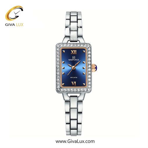 ساعت مچی اورجینال زنانه ناوی فورس|Naviforce|نوی فورس|نیوی فورس نقره ای | نقره ای| آبی-رزگلد| کد رفرنس NF5043 RG/BE