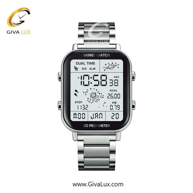 ساعت مچی اورجینال مردانه اسکمی (Skmei) نقره ای | نقره ای| مشکی| کد رفرنس 1888SL