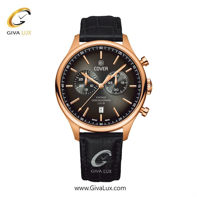 ساعت مچی اورجینال مردانه کاور سه موتوره کرنوگراف رزگلد | مشکی| مشکی-دودی| کد رفرنس CO192.06