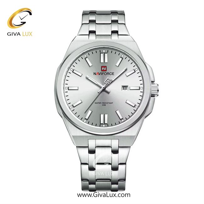 ساعت مچی اورجینال مردانه ناوی فورس|Naviforce|نوی فورس|نیوی فورس نقره ای | نقره ای| نقره ای| کد رفرنس NF9226