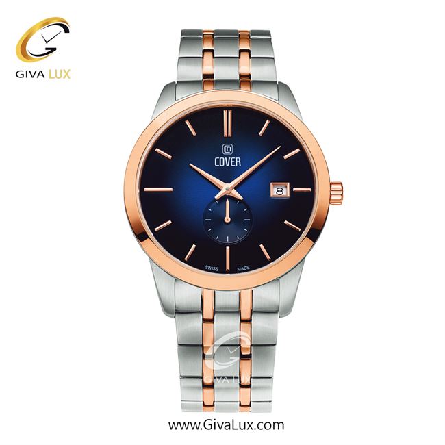 ساعت مچی اورجینال مردانه کاور دو موتوره زیر ثانیه رزگلد | نقره ای-رزگلد| سرمه ای| کد رفرنس CO194.02