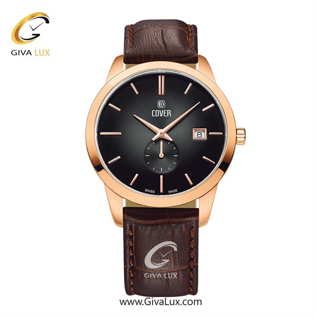 ساعت مچی اورجینال مردانه کاور دو موتوره زیر ثانیه رزگلد | قهوه ای| مشکی| کد رفرنس CO194.05
