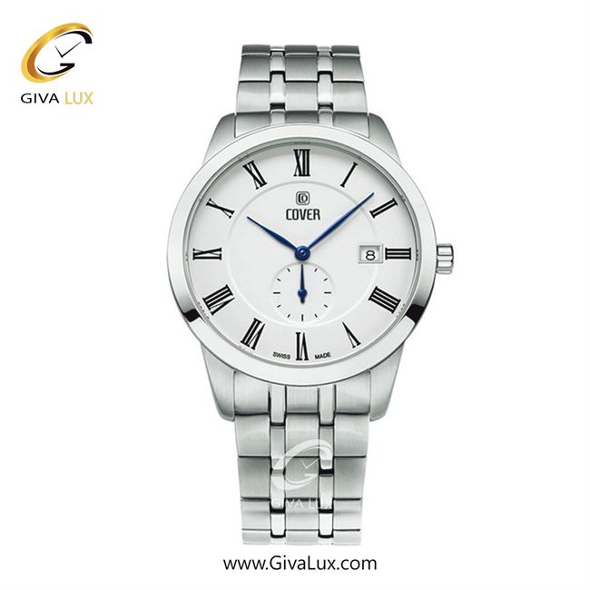 ساعت مچی اورجینال مردانه کاور دو موتوره زیر ثانیه نقره ای | نقره ای| سفید| کد رفرنس CO194.06