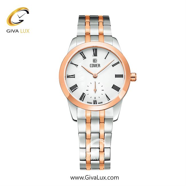 ساعت مچی اورجینال زنانه کاور دو موتوره زیر ثانیه رزگلد | نقره ای-رزگلد| سفید| کد رفرنس CO195.09