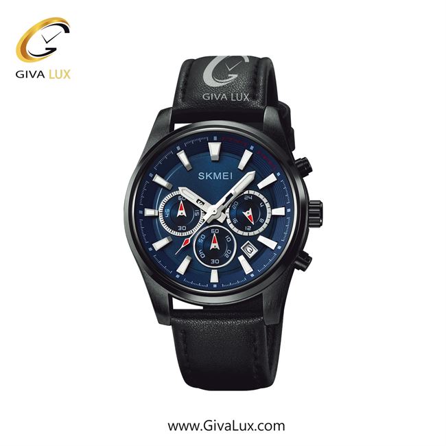 ساعت مچی اورجینال اسکمی مردانه سه موتوره کرنوگراف مشکی | مشکی | آبی | کد رفرنس 1958BKBU