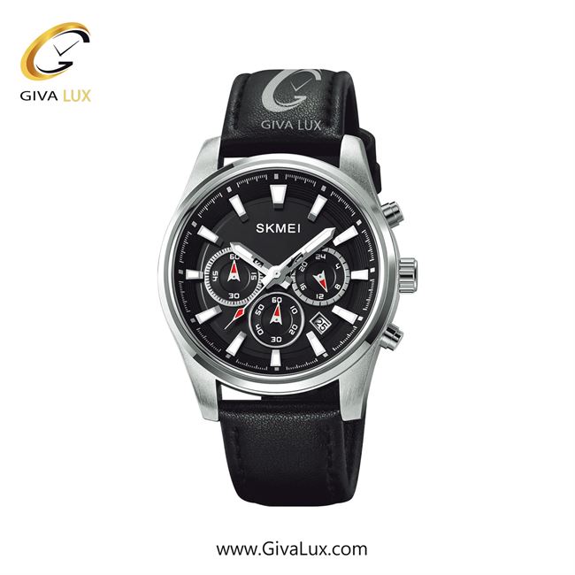 ساعت مچی اورجینال اسکمی مردانه سه موتوره کرنوگراف نقره ای | مشکی | مشکی | کد رفرنس 1958SIBK