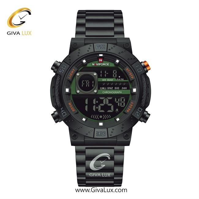 ساعت مچی اورجینال مردانه ناوی فورس|Naviforce|نوی فورس|نیوی فورس مشکی | مشکی| سبز یشمی تیره| کد رفرنس NF9241 B/GN/B