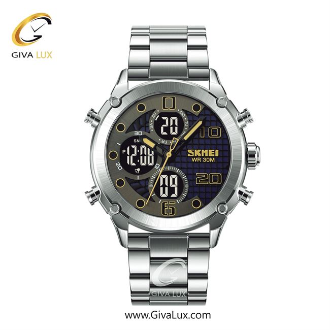 ساعت مچی اورجینال مردانه اسکمی (Skmei) سه زمانه نقره ای | نقره ای| مشکی| کد رفرنس 1975