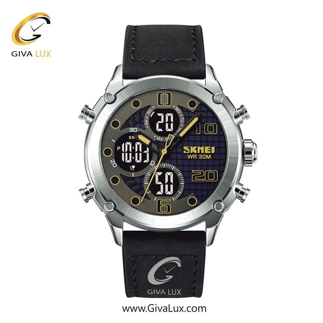 ساعت مچی اورجینال مردانه اسکمی (Skmei) سه زمانه نقره ای | مشکی| مشکی| کد رفرنس 1975