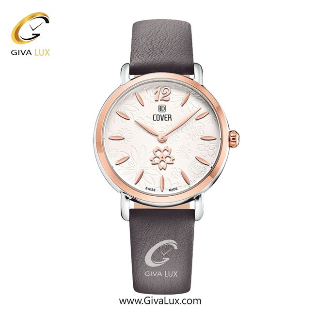 ساعت مچی اورجینال زنانه کاور رزگلد | بنفش| کرم-گلدار/طرحدار| کد رفرنس CO198.06