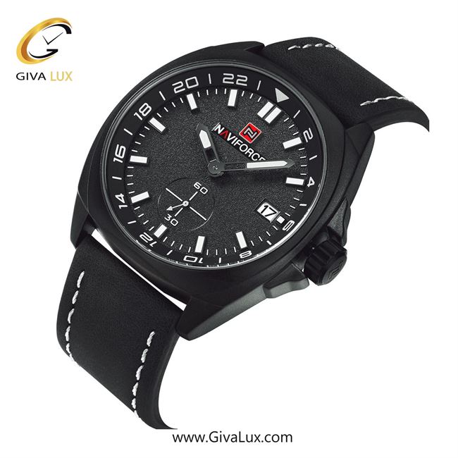 ساعت مچی مردانه بند چرمی ناوی فورس(نیوی فورس)   NF9104 B/B