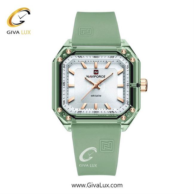 ساعت مچی اورجینال زنانه ناوی فورس|Naviforce|نوی فورس|نیوی فورس سبزآبی | سبزآبی| سفید| کد رفرنس NF7106 GN/W/GN