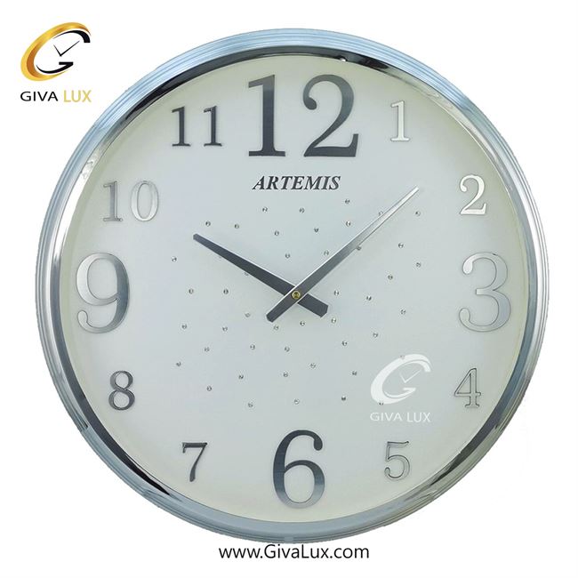 ساعت دیواری اورجینال آرتمیس آلیاژ فلزی نقره ای| کد رفرنس 11447، مدل: 2000Silver White