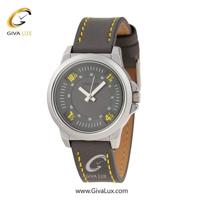 ساعت مچی اورجینال مردانه یونیک نقره ای | طوسی| طوسی-زرد| کد رفرنس 2012