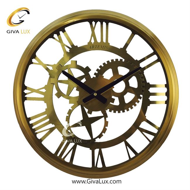 ساعت دیواری اورجینال آرتمیس آلیاژ فلزی طلایی| کد رفرنس 12521، مدل: 2017Gold