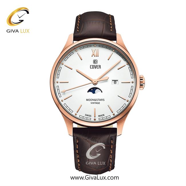 ساعت مچی اورجینال مردانه کاور رزگلد | قهوه ای| سفید| کد رفرنس CO202.06