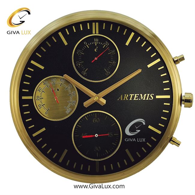 ساعت دیواری اورجینال آرتمیس آلیاژ فلزی طلایی| کد رفرنس 11639، مدل: 2020Gold