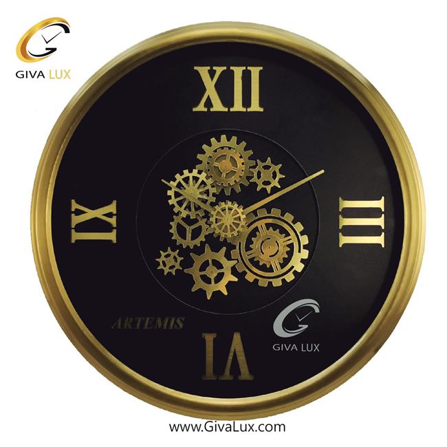 ساعت دیواری اورجینال آرتمیس آلیاژ فلزی طلایی| کد رفرنس 11003، مدل: 2022Antic