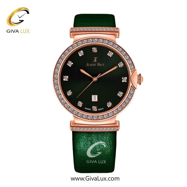ساعت مچی اورجینال زنانه آلبرت ترایس رزگلد | سبز| سبز یشمی تیره| کد رفرنس AT20225