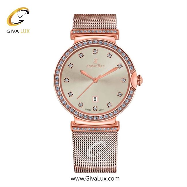 ساعت مچی اورجینال زنانه آلبرت ترایس رزگلد | رزگلد| خاکی| کد رفرنس AT20226