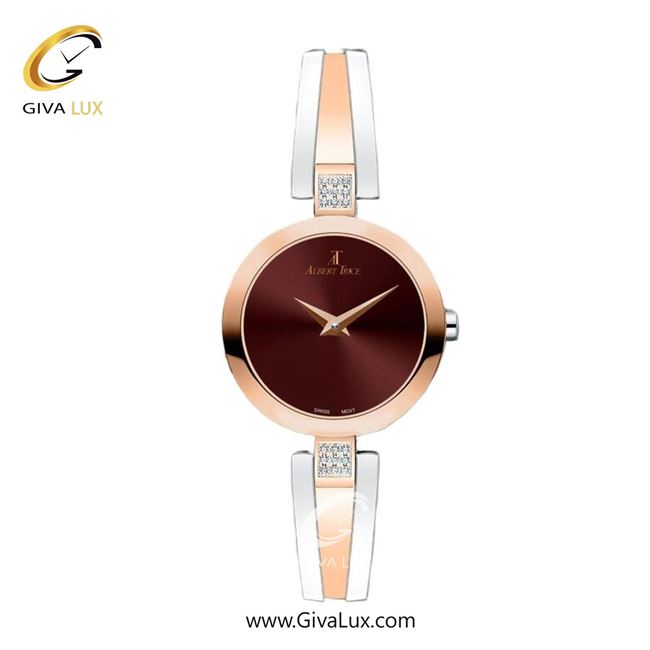 ساعت مچی اورجینال زنانه آلبرت ترایس رزگلد | رزگلد-نقره ای| قهوه ای| کد رفرنس AT20227