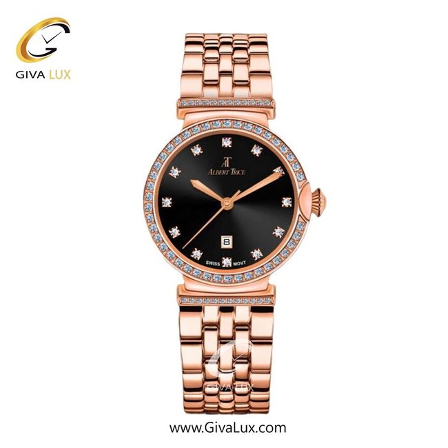 ساعت مچی اورجینال زنانه آلبرت ترایس رزگلد | رزگلد| مشکی| کد رفرنس AT20230