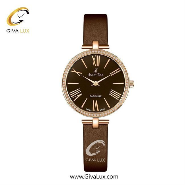 ساعت مچی اورجینال زنانه آلبرت ترایس رزگلد | قهوه ای| قهوه ای| کد رفرنس AT20232