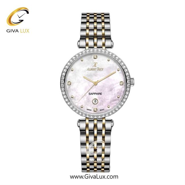 ساعت مچی اورجینال زنانه آلبرت ترایس نقره ای | نقره ای-طلایی| سفید صدفی| کد رفرنس AT20234