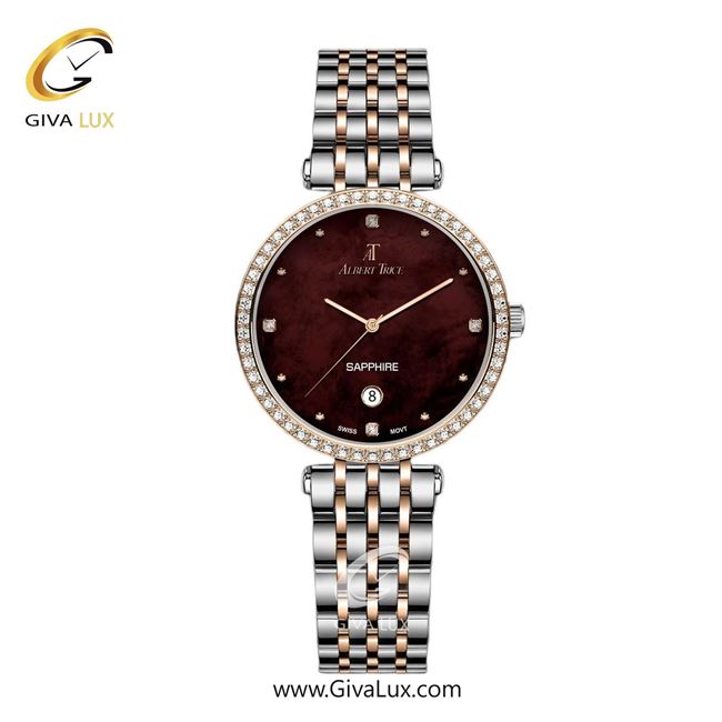 ساعت مچی اورجینال زنانه آلبرت ترایس رزگلد | رزگلد-نقره ای| زرشکی| کد رفرنس AT20234