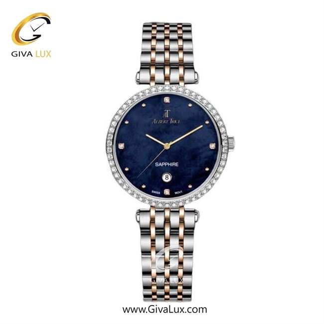 ساعت مچی اورجینال زنانه آلبرت ترایس نقره ای | رزگلد-نقره ای| سرمه ای| کد رفرنس AT20234