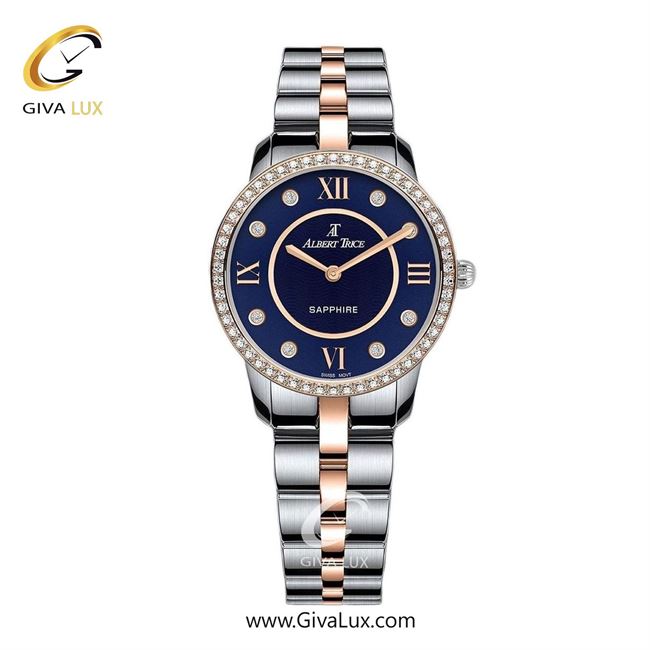 ساعت مچی اورجینال زنانه آلبرت ترایس رزگلد | نقره ای-رزگلد| سرمه ای| کد رفرنس AT20235