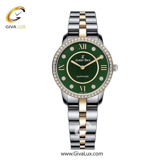 ساعت مچی اورجینال زنانه آلبرت ترایس طلایی | نقره ای-طلایی| سبز| کد رفرنس AT20235