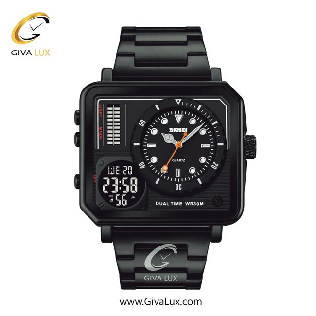ساعت مچی اورجینال مردانه اسکمی (Skmei) دو زمانه مشکی | مشکی| مشکی| کد رفرنس 2025