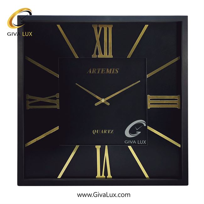 ساعت دیواری اورجینال آرتمیس آلیاژ فلزی مشکی| کد رفرنس 12738، مدل: 2026BlackGold