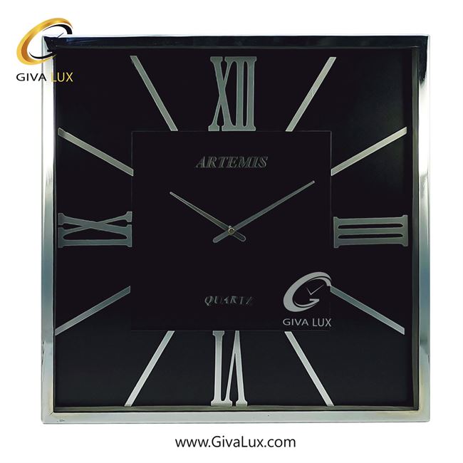ساعت دیواری اورجینال آرتمیس آلیاژ فلزی مشکی| کد رفرنس 12738، مدل: 2026BlackSilver