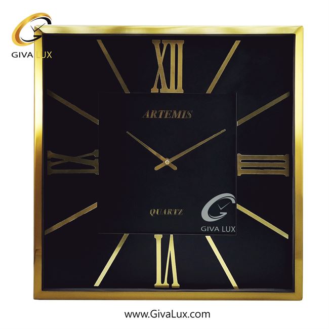 ساعت دیواری اورجینال آرتمیس آلیاژ فلزی طلایی| کد رفرنس 12739، مدل: 2026GoldBlack
