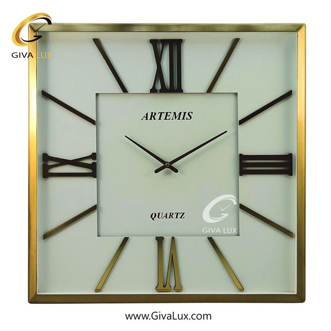 ساعت دیواری اورجینال آرتمیس آلیاژ فلزی طلایی| کد رفرنس 20008، مدل: 2026GoldWhite