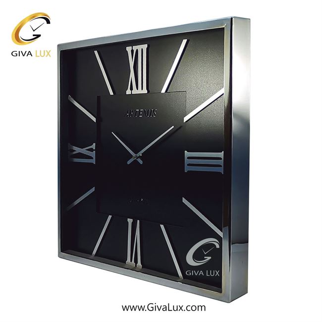ساعت دیواری اورجینال آرتمیس آلیاژ فلزی طلایی| کد رفرنس 12739، مدل: 2026GoldBlack 2026-Silver-Black-2.jpg