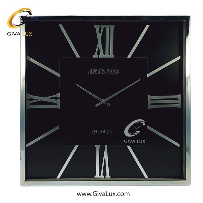 ساعت دیواری اورجینال آرتمیس آلیاژ فلزی نقره ای| کد رفرنس 12740، مدل: 2026SilverBlack