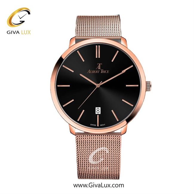 ساعت مچی اورجینال مردانه آلبرت ترایس رزگلد | رزگلد| مشکی| کد رفرنس AT20265