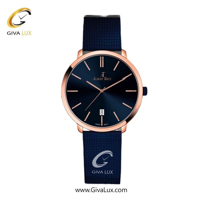 ساعت مچی اورجینال زنانه آلبرت ترایس رزگلد | سرمه ای| سرمه ای| کد رفرنس AT20266