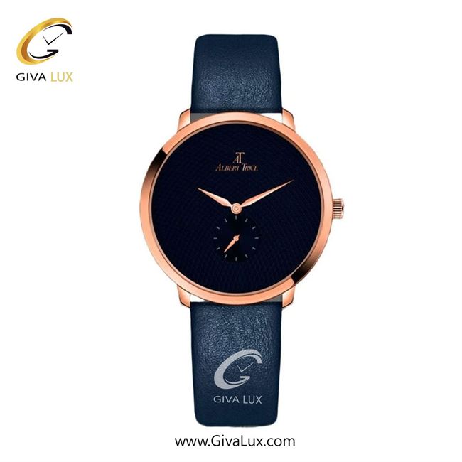 ساعت مچی اورجینال زنانه آلبرت ترایس دو موتوره زیر ثانیه رزگلد | سرمه ای| سرمه ای| کد رفرنس AT20268