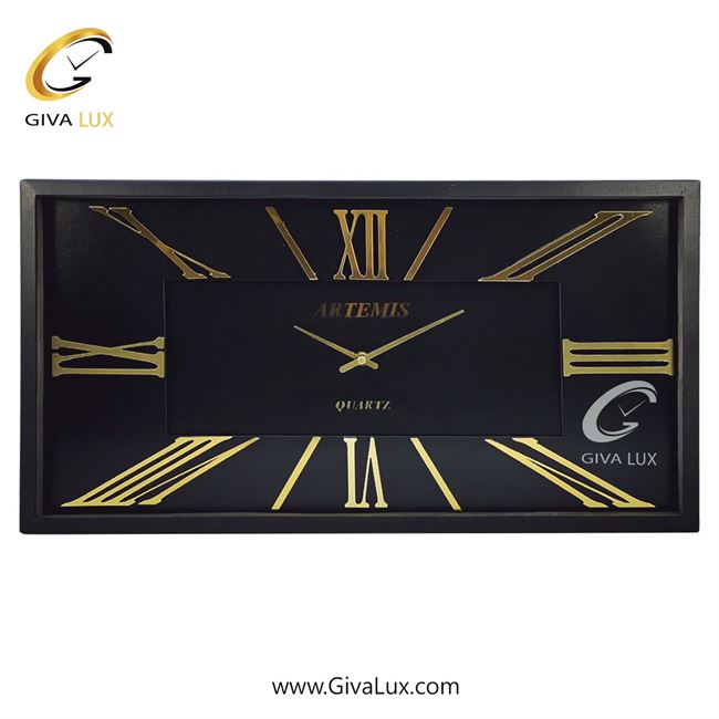 ساعت دیواری اورجینال آرتمیس آلیاژ فلزی مشکی| کد رفرنس 12741، مدل: 2027BlackGold