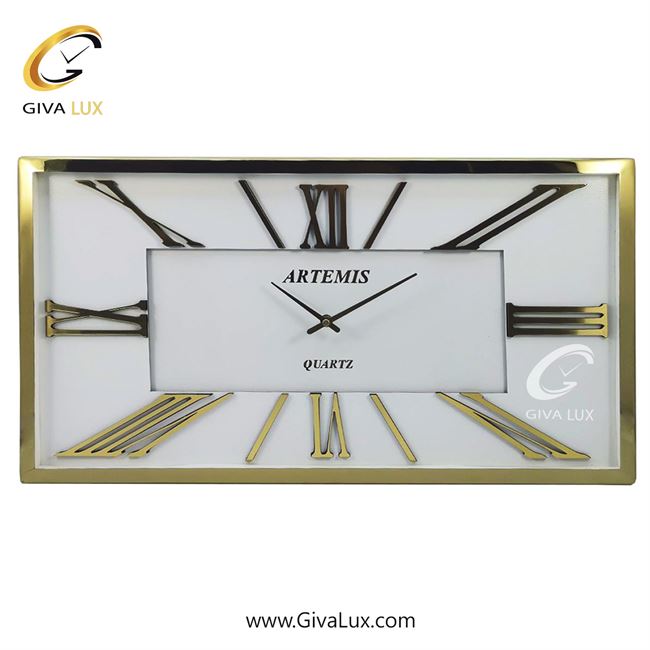 ساعت دیواری اورجینال آرتمیس آلیاژ فلزی طلایی| کد رفرنس 20005، مدل: 2027GoldWhite