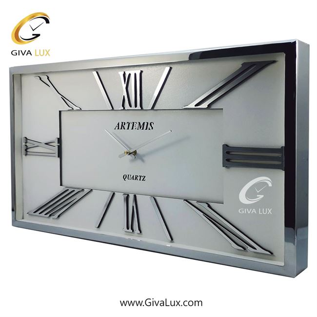 ساعت دیواری اورجینال آرتمیس آلیاژ فلزی نقره ای| کد رفرنس 12743، مدل: 2027SilverBlack 2027-Silver-White-2.jpg